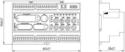 Схема габаритных размеров контроллера МИК-52Н