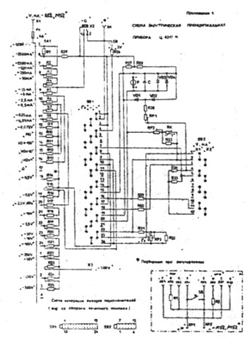 Схема электрическая принципиальная прибора Ц4317М