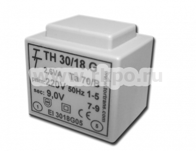 Фото Малогабаритный трансформатор для печатных плат ТН 30/18 G